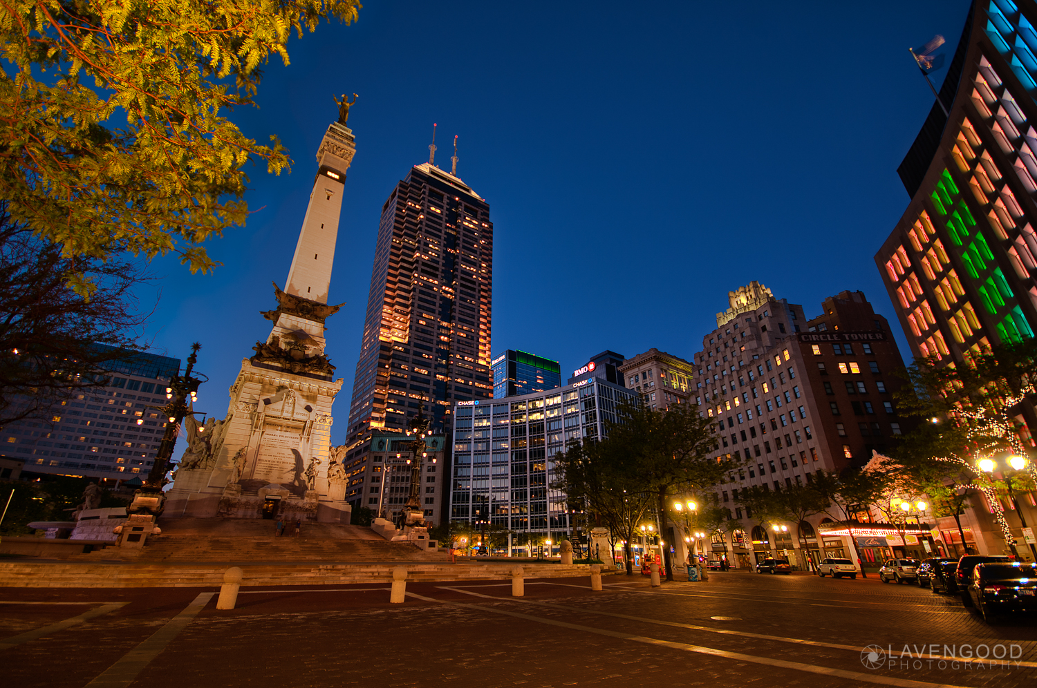 Indianapolis Monument Circle at Night